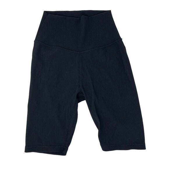 Zyia Active Ribbed Black Biker Athletic Stretch Shorts Small - Picture 1 of 5